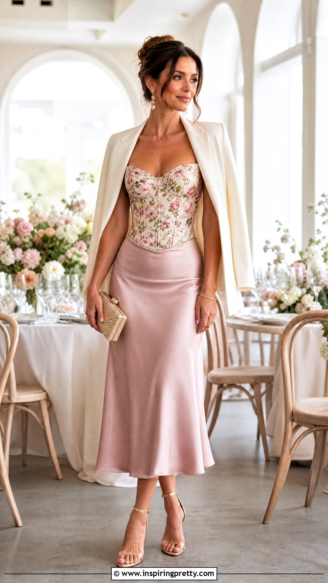 Victoria Secret Floral Corset Top With Satin Midi Skirt - 20 victoria secret floral corset top outfit ideas