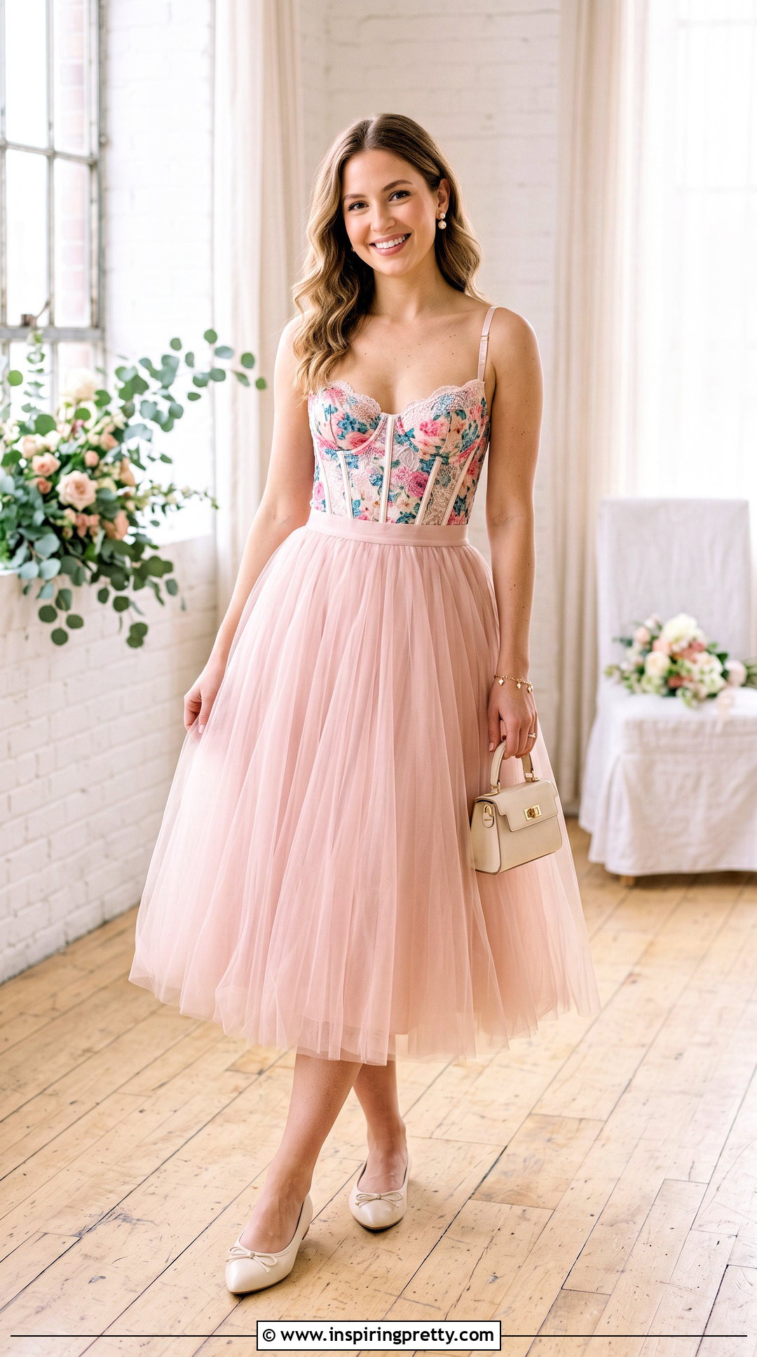 Victoria Secret Floral Corset Top With Tulle Midi Skirt - 20 victoria secret floral corset top outfit ideas
