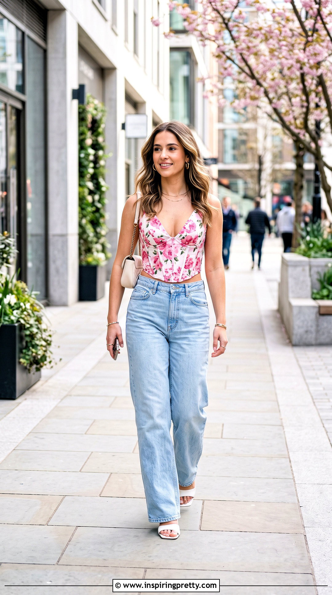 Victoria Secret Floral Corset Top With Wide Leg Jeans - 20 victoria secret floral corset top outfit ideas