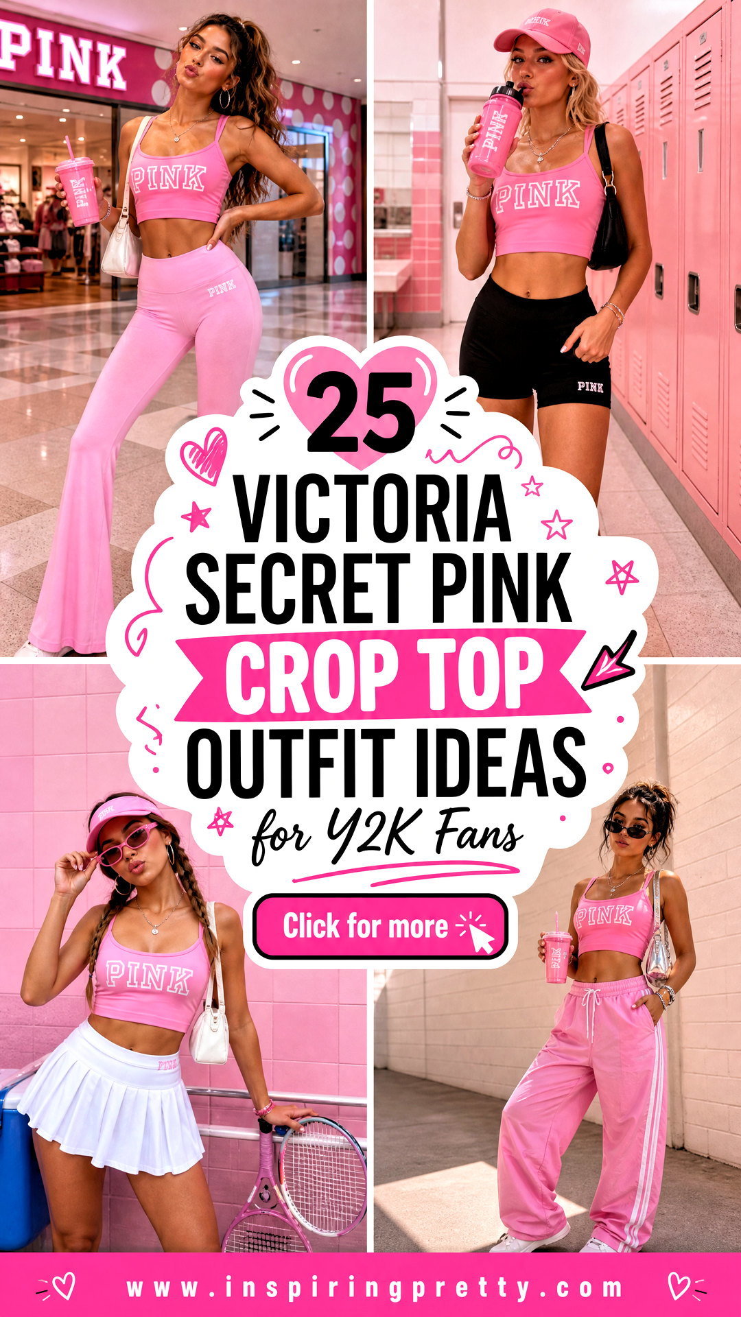 25 Victoria Secret Pink Crop Top Outfit Ideas for Y2K Fans - 25 Victoria Secret Pink Crop Top Outfit Ideas for Y2K Fans