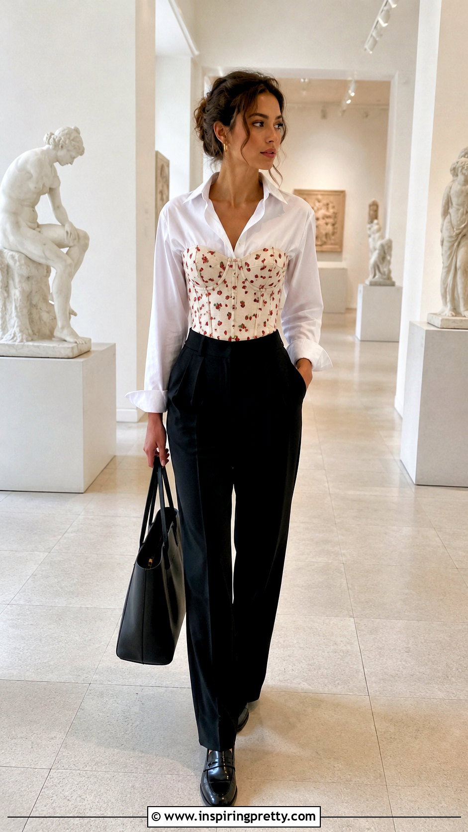 Victoria Secret Strawberry Corset Top Over A White Button Down - 25 victoria secret strawberry corset top outfit ideas