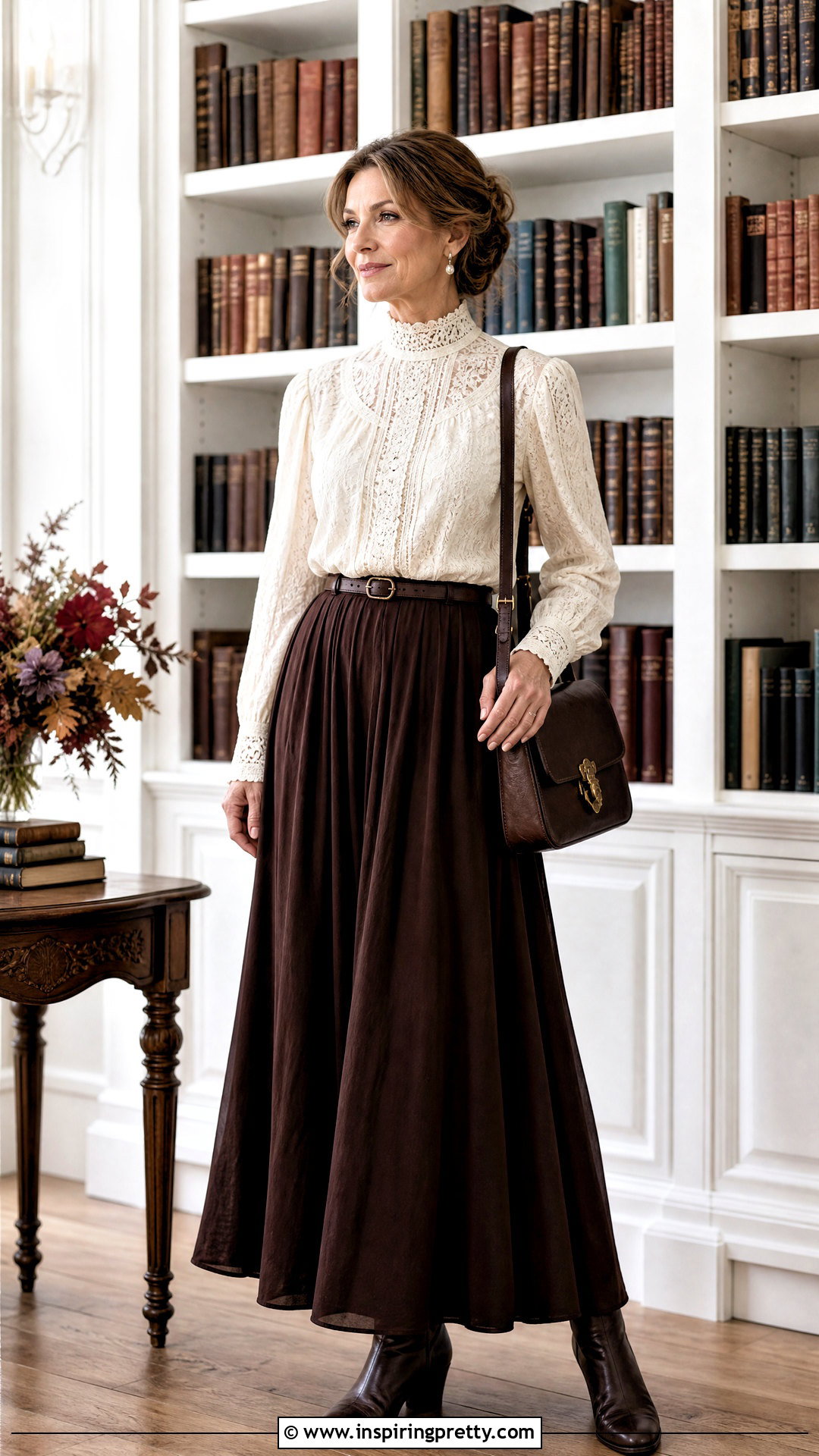 Victorian Lace Blouse With A Maxi Skirt - 20 Lace Fabric For Tops outfit ideas