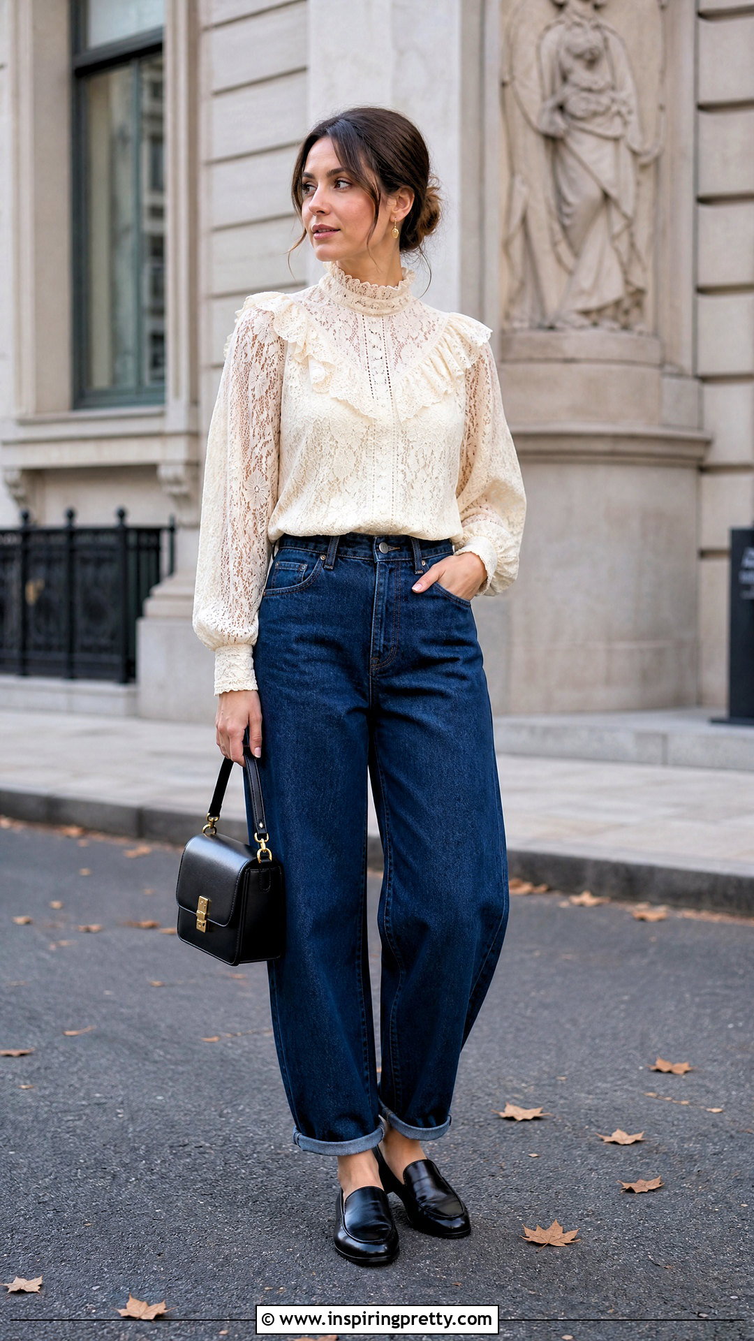 Victorian Lace Blouse With Modern Denim - 50 lace top styles