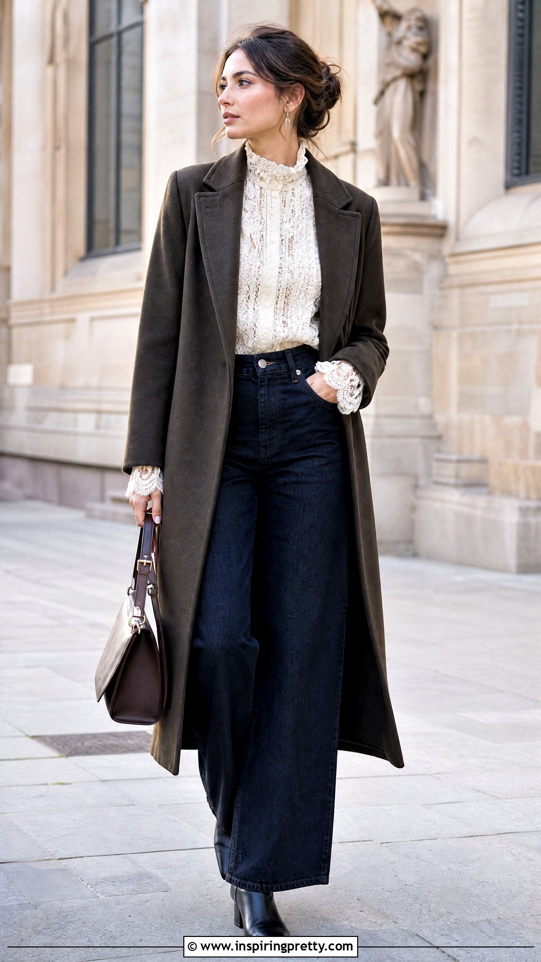 Victorian Lace Blouse With Modern Jeans - 50 lace tops for women classy ideas