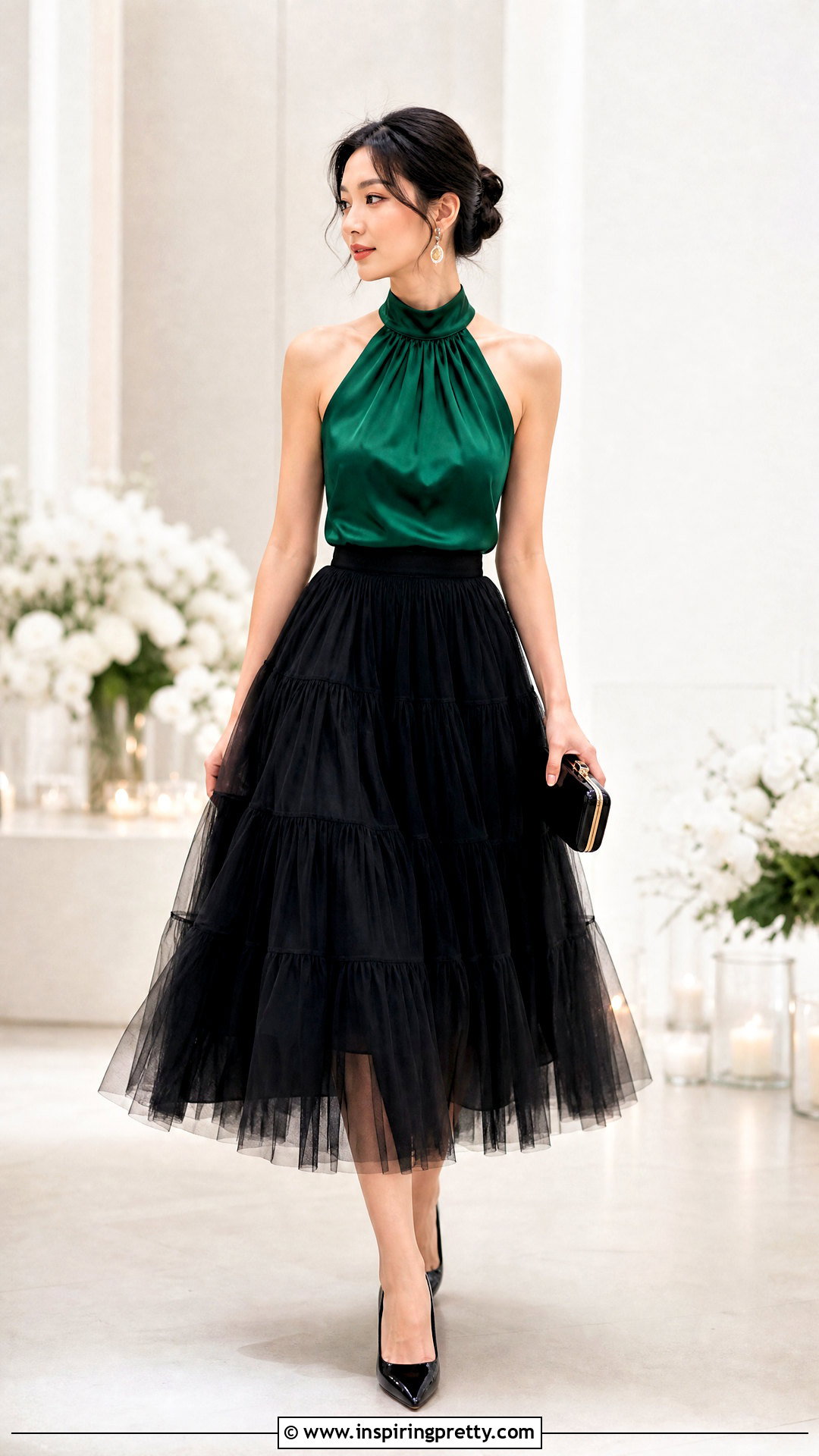 Vietnamese Halter Top With Layered Tulle Skirt - 25 vietnamese halter top outfit ideas