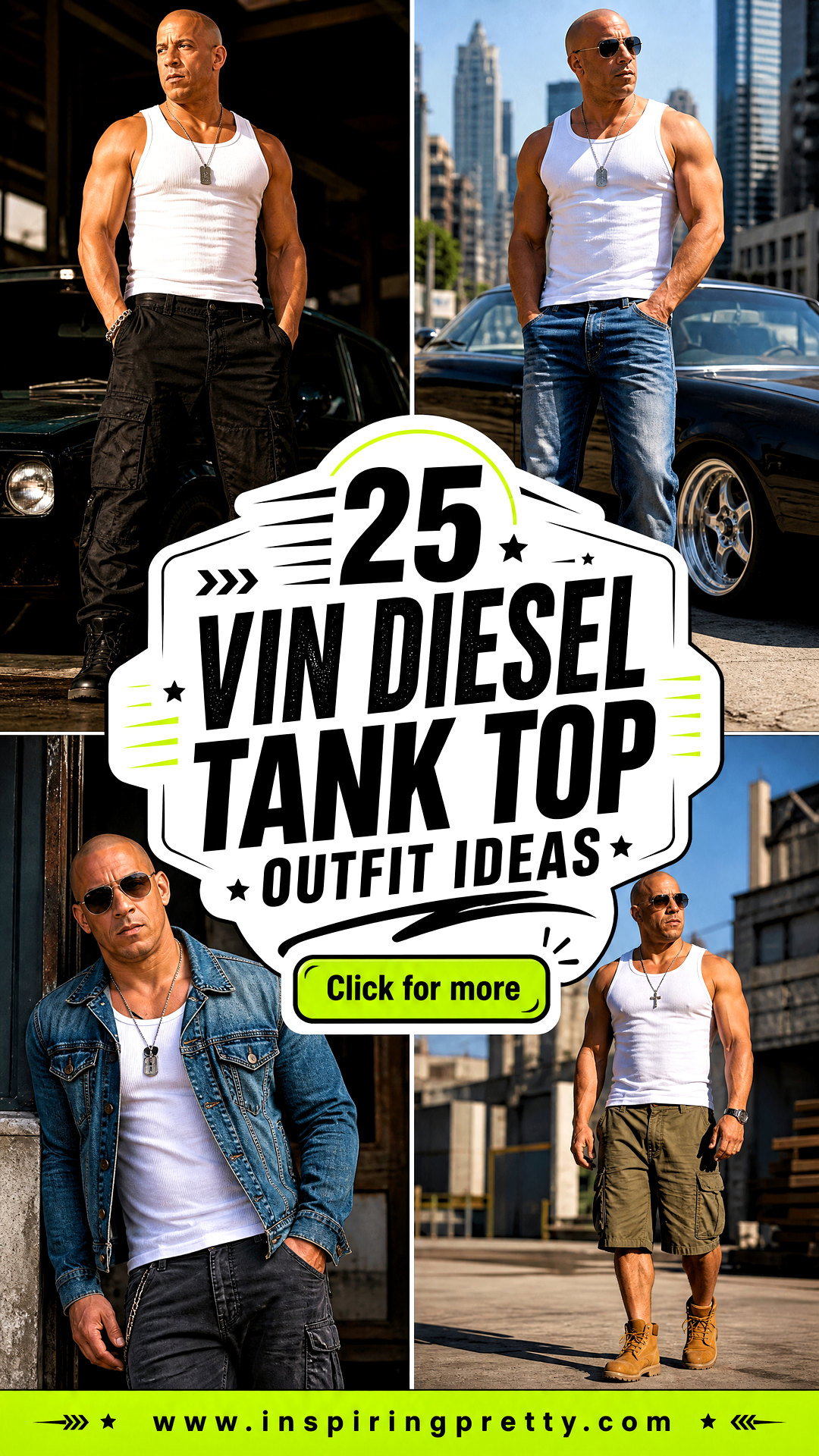 25 Vin Diesel Tank Top Outfit Ideas for Tough Casual Style - 25 Vin Diesel Tank Top Outfit Ideas for Tough Casual Style