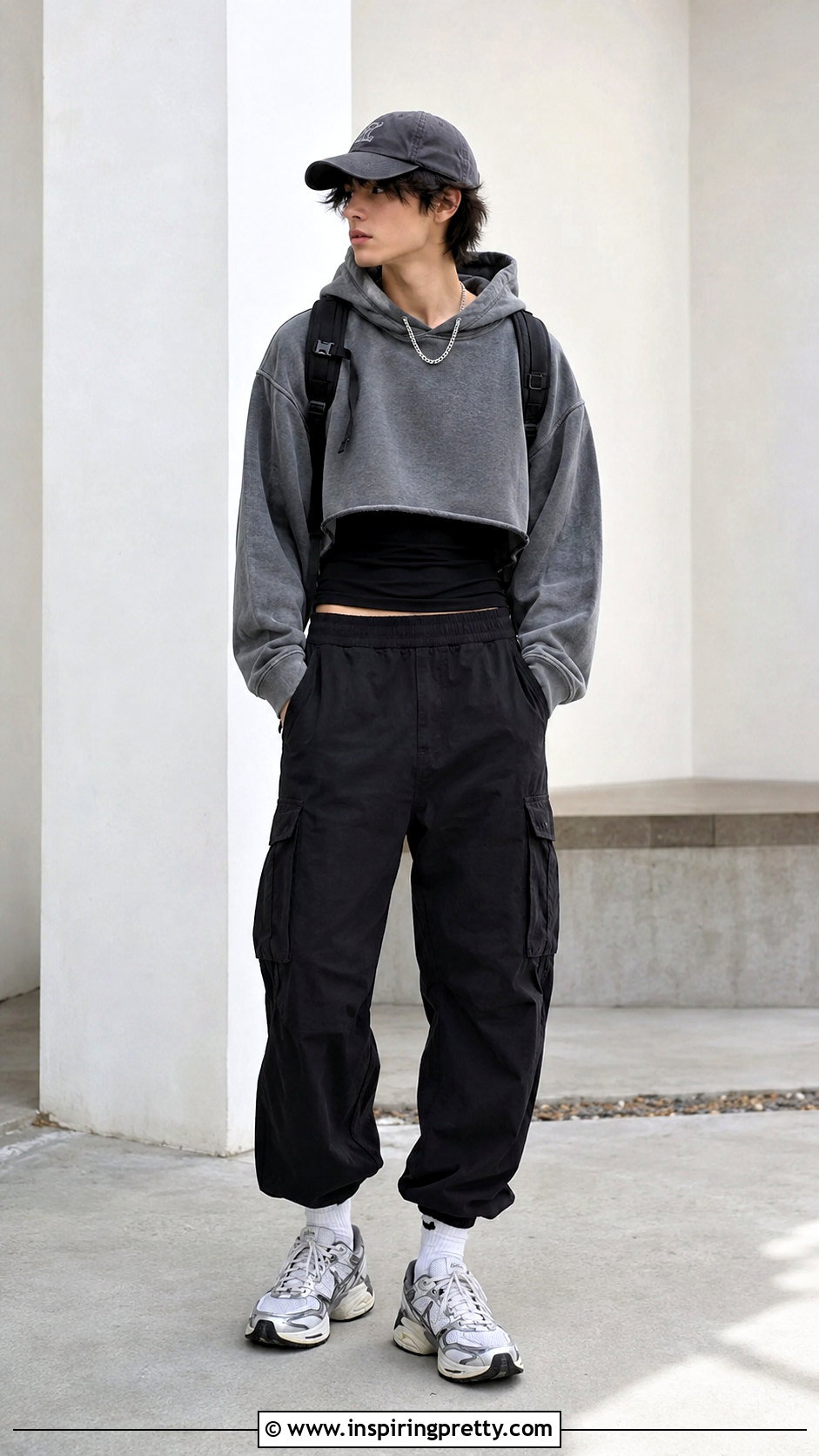 Vinnie Hacker Crop Hoodie With Cargo Pants - 25 vinnie hacker crop top outfit ideas