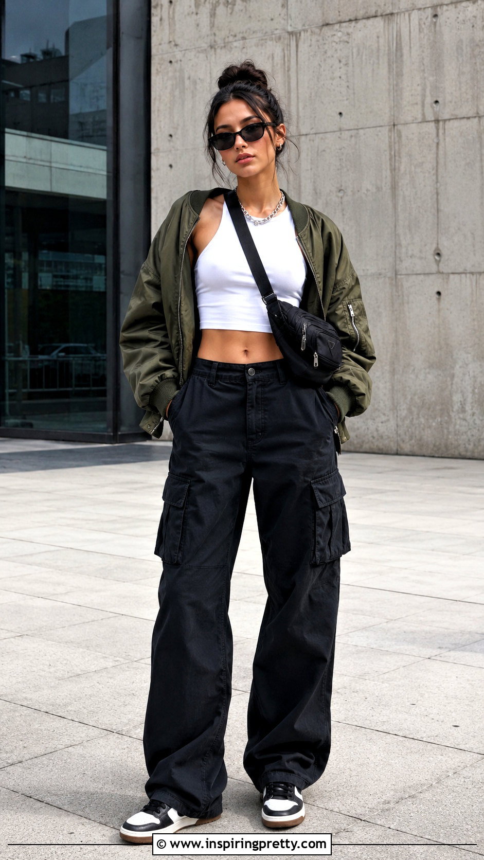 Vinnie Hacker Crop Top With Bomber Jacket - 25 vinnie hacker crop top outfit ideas