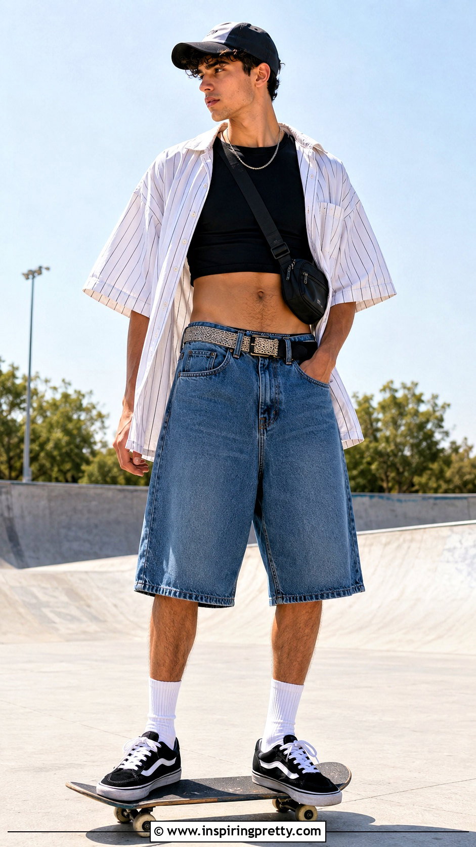 Vinnie Hacker Crop Top With Denim Shorts - 25 vinnie hacker crop top outfit ideas