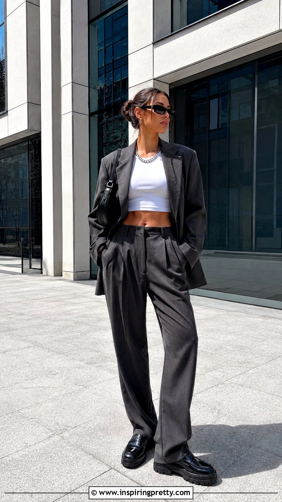 Vinnie Hacker Crop Top With Oversized Blazer - 25 vinnie hacker crop top outfit ideas
