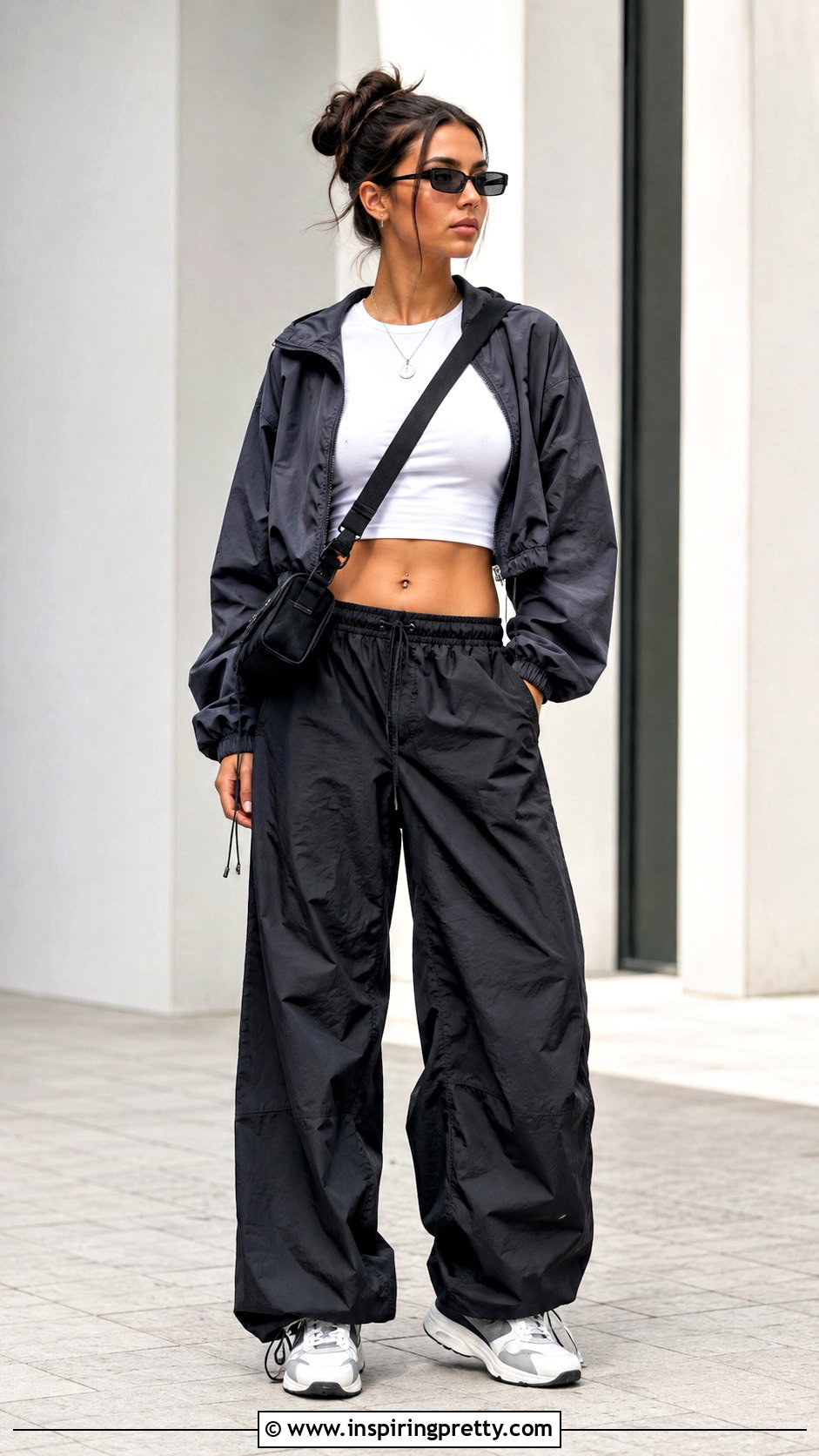 Vinnie Hacker Crop Top With Parachute Pants - 25 vinnie hacker crop top outfit ideas