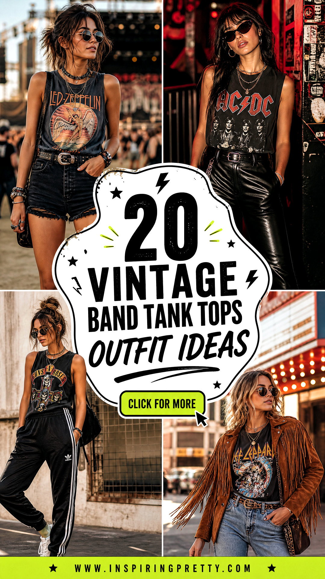 20 Vintage Band Tank Tops Outfit Ideas for Concert Season - 20 Vintage Band Tank Tops Outfit Ideas for Concert Season
