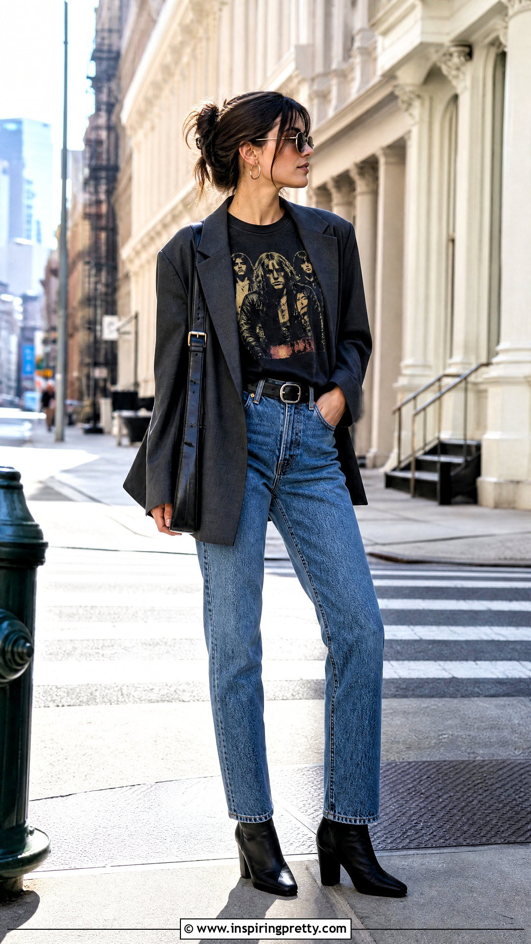 Vintage Band Tee Outfit - 50 vintage tops outfit ideas
