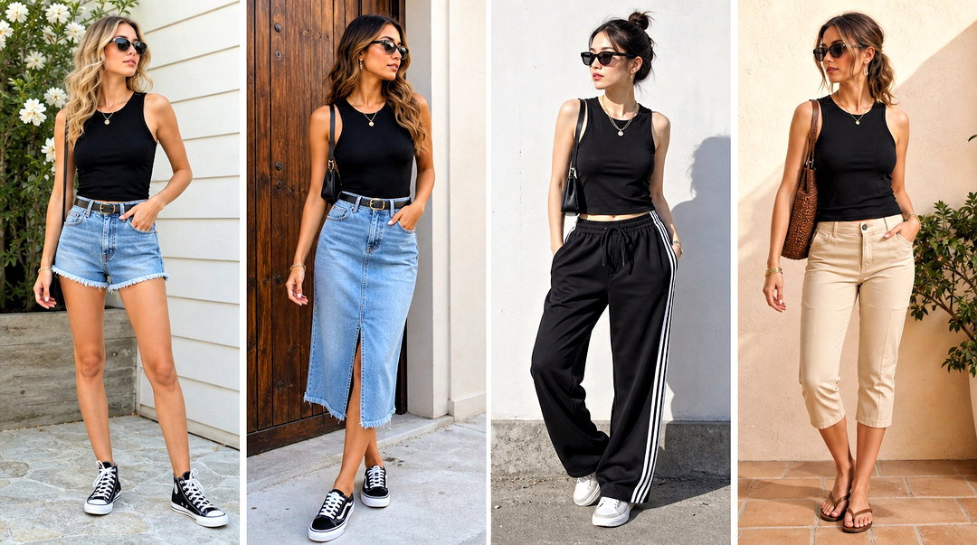 25 Vintage Black Tank Top Outfit Ideas for Cool Retro Style