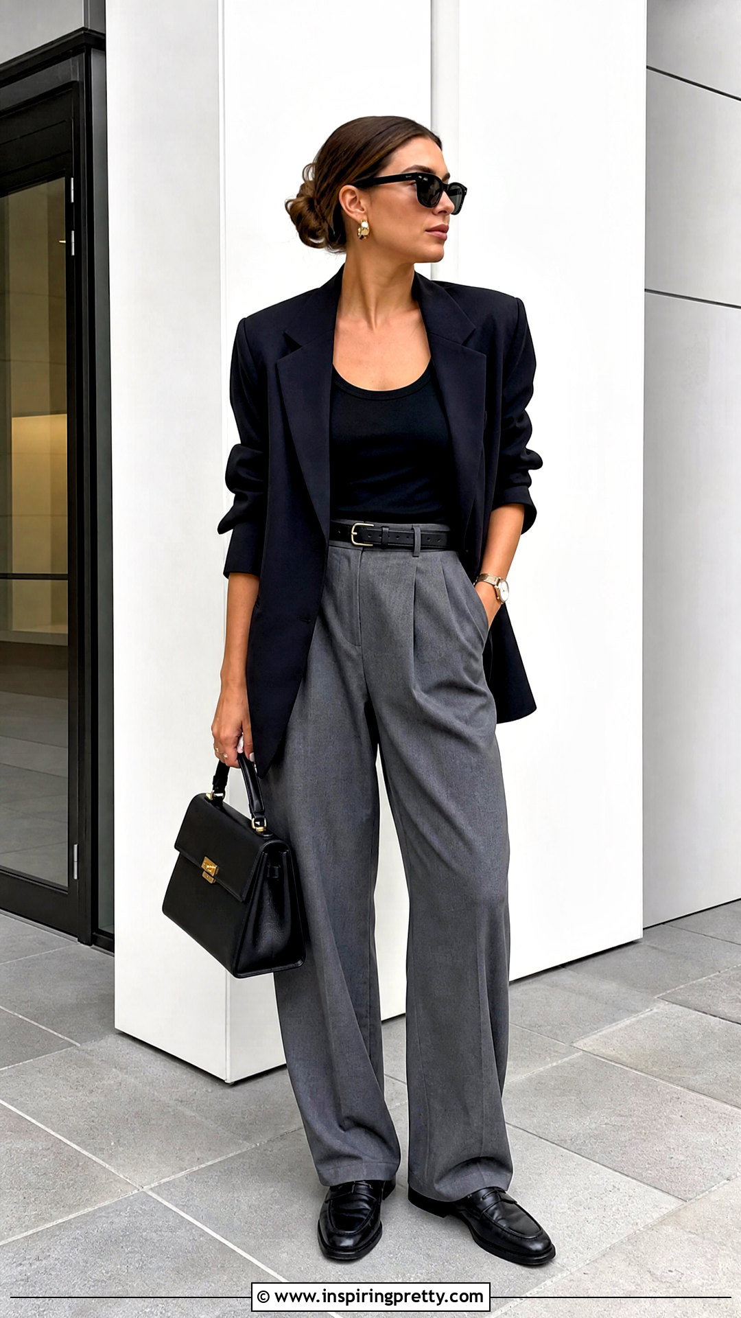 Vintage Black Tank Top With Tailored Trousers - 25 Vintage Black Tank Top outfit ideas