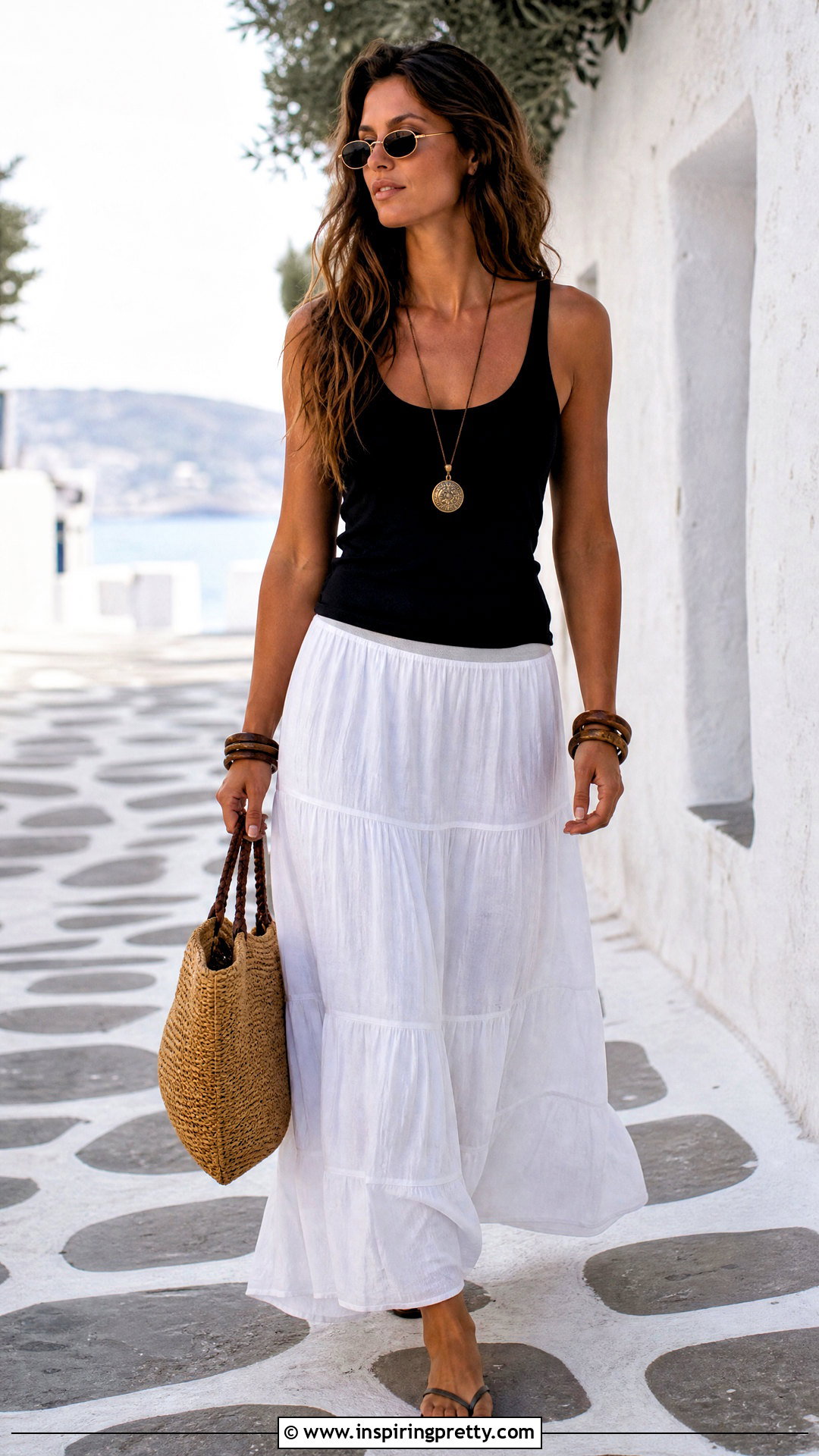 Vintage Black Tank Top With White Maxi Skirt - 25 Vintage Black Tank Top outfit ideas