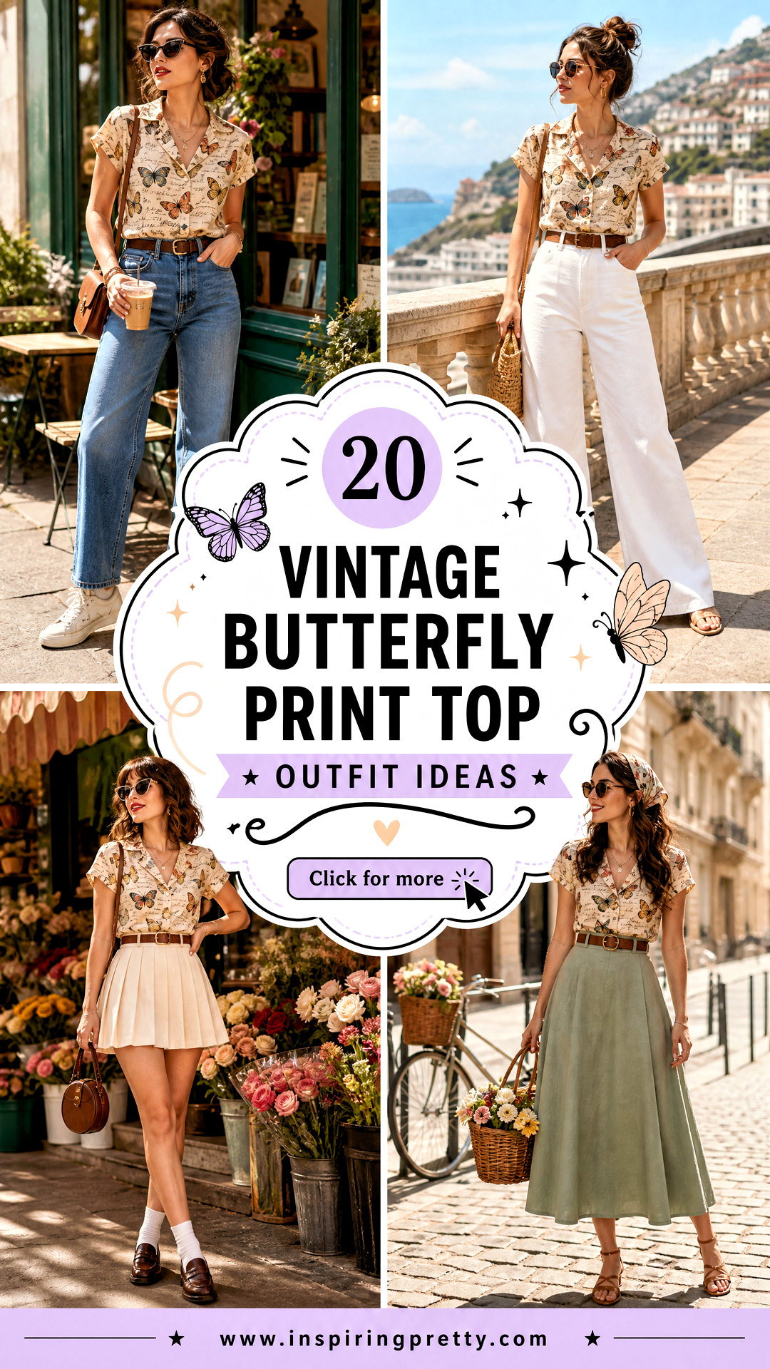 20 Vintage Butterfly Print Top Outfit Ideas for Retro Style - 20 Vintage Butterfly Print Top Outfit Ideas for Retro Style