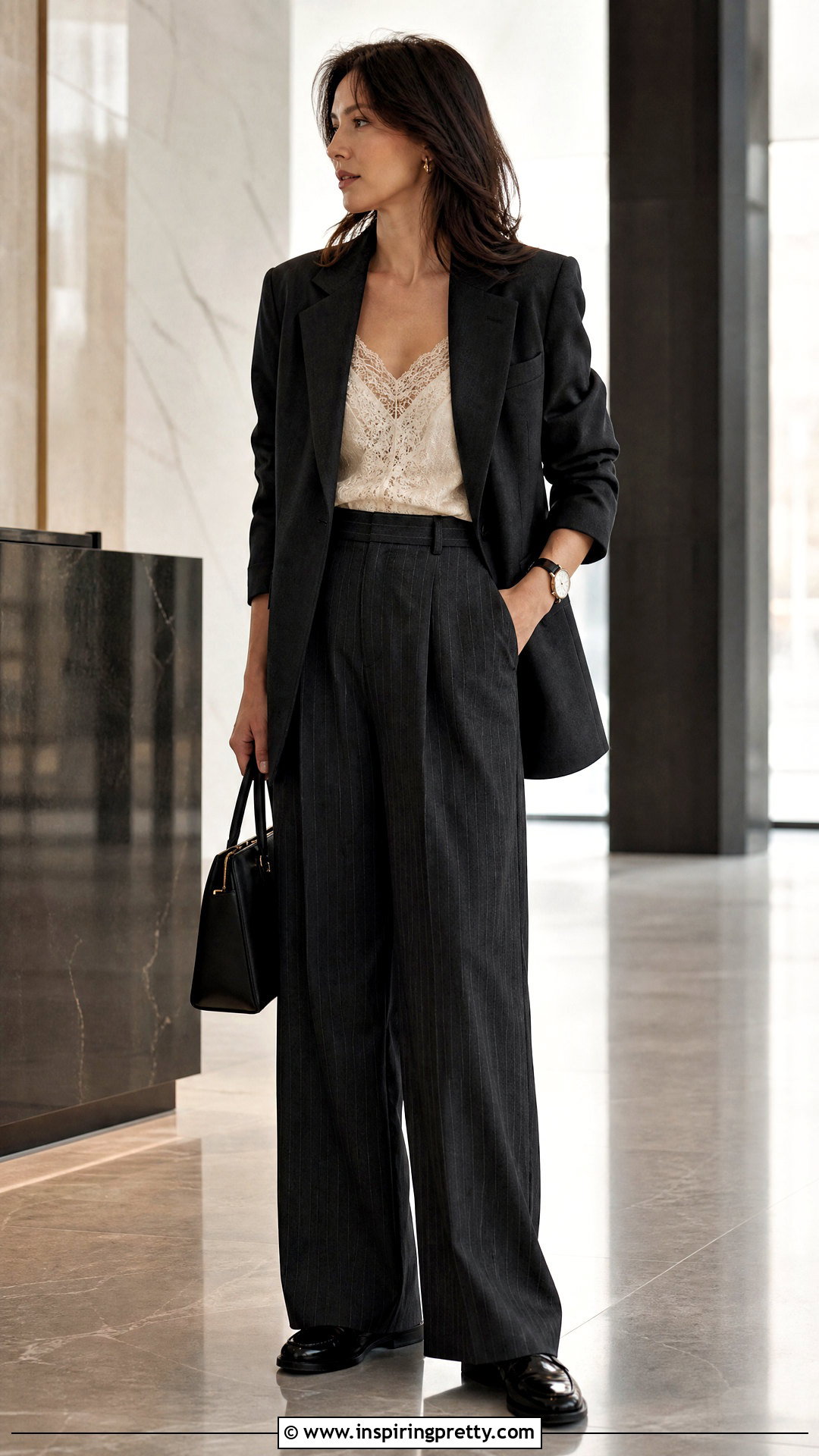 Vintage Cami Top With Pinstripe Trousers - 50 vintage cami top outfit ideas