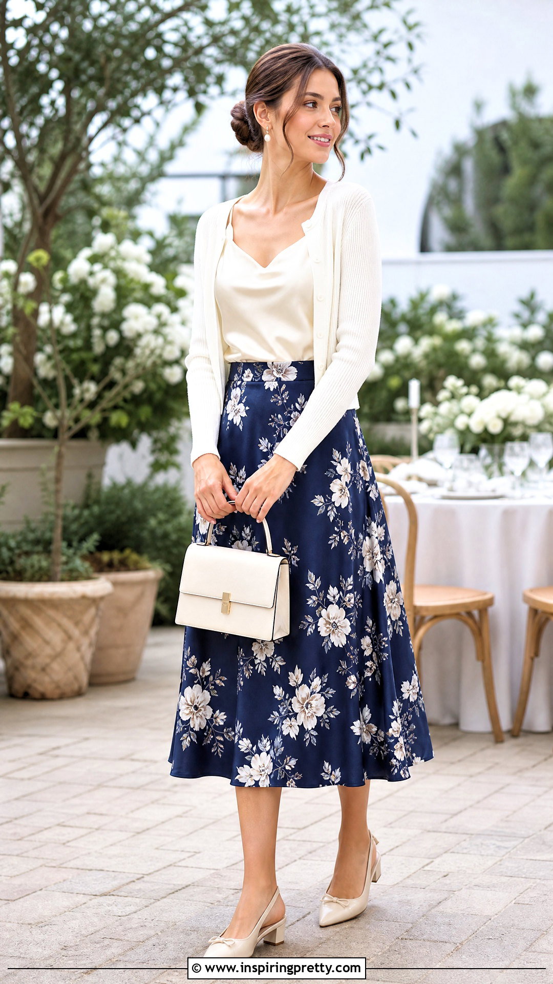 Vintage Cami Top With an A Line Midi Skirt - 50 vintage cami top outfit ideas