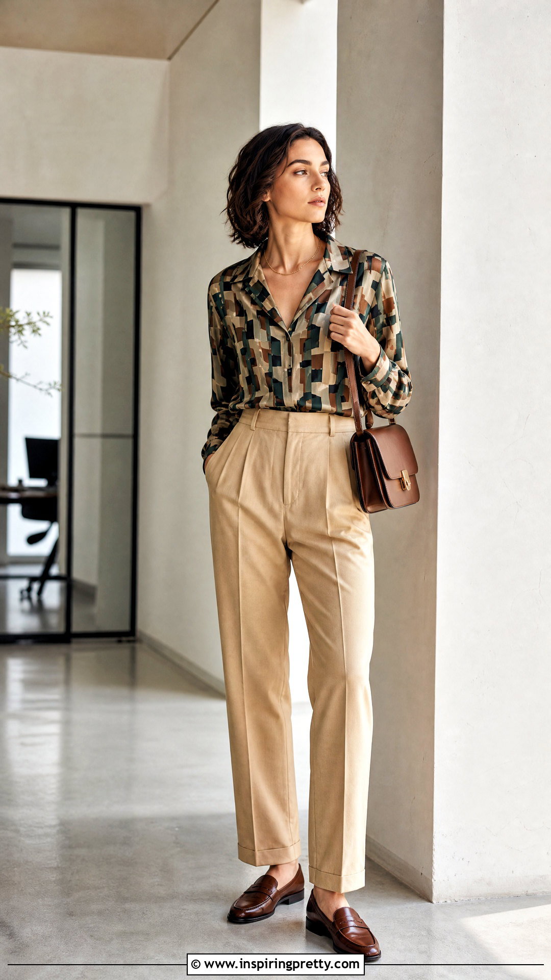 Vintage Camp Collar Shirt With Pleated Trousers - 50 aesthetic tops vintage ideas