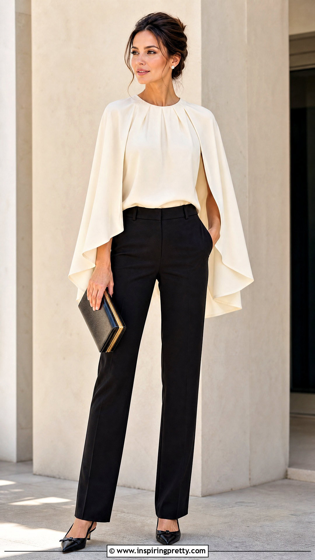 Vintage Cape Sleeve Blouse Outfit - 50 vintage tops outfit ideas