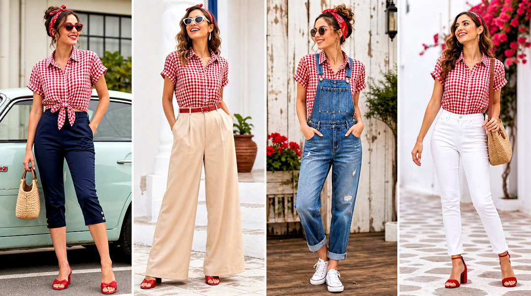 20 Vintage Checkered Top Outfit Ideas for Playful Retro Looks
