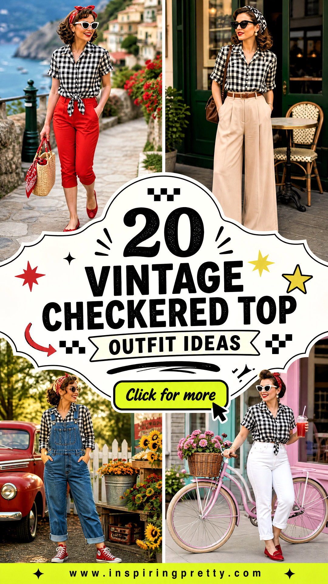 20 Vintage Checkered Top Outfit Ideas for Playful Retro Looks - 20 Vintage Checkered Top Outfit Ideas for Playful Retro Looks
