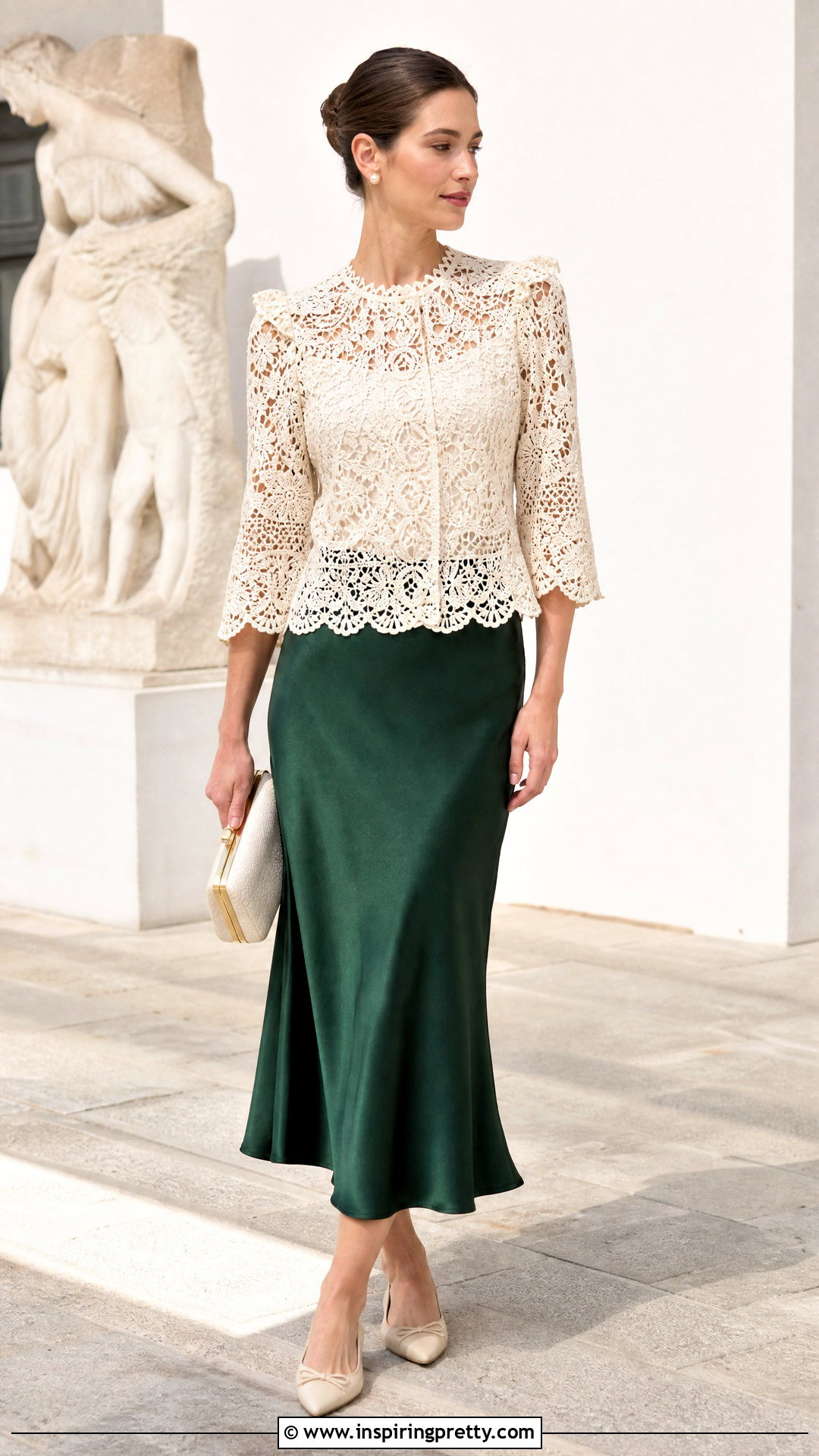 Vintage Crochet Lace Top With Bias Cut Skirt - 20 vintage crochet top design outfit ideas