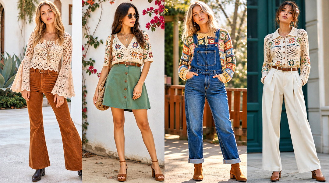 20 Vintage Crochet Top Design Outfit Ideas for Boho Summer