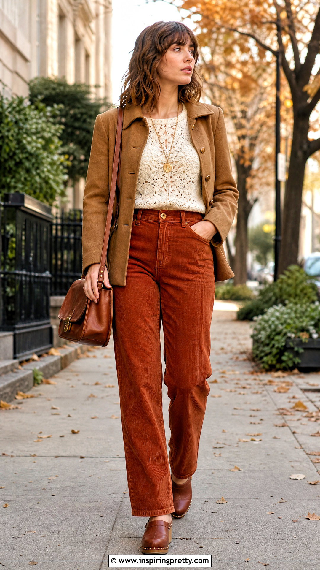 Vintage Crochet Top With Corduroy Pants - how to style vintage crochet tops (20 ways)