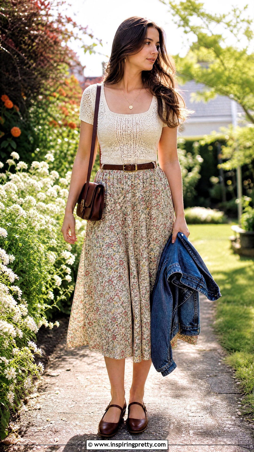 Vintage Crochet Top With Prairie Skirt - how to style vintage crochet tops (20 ways)