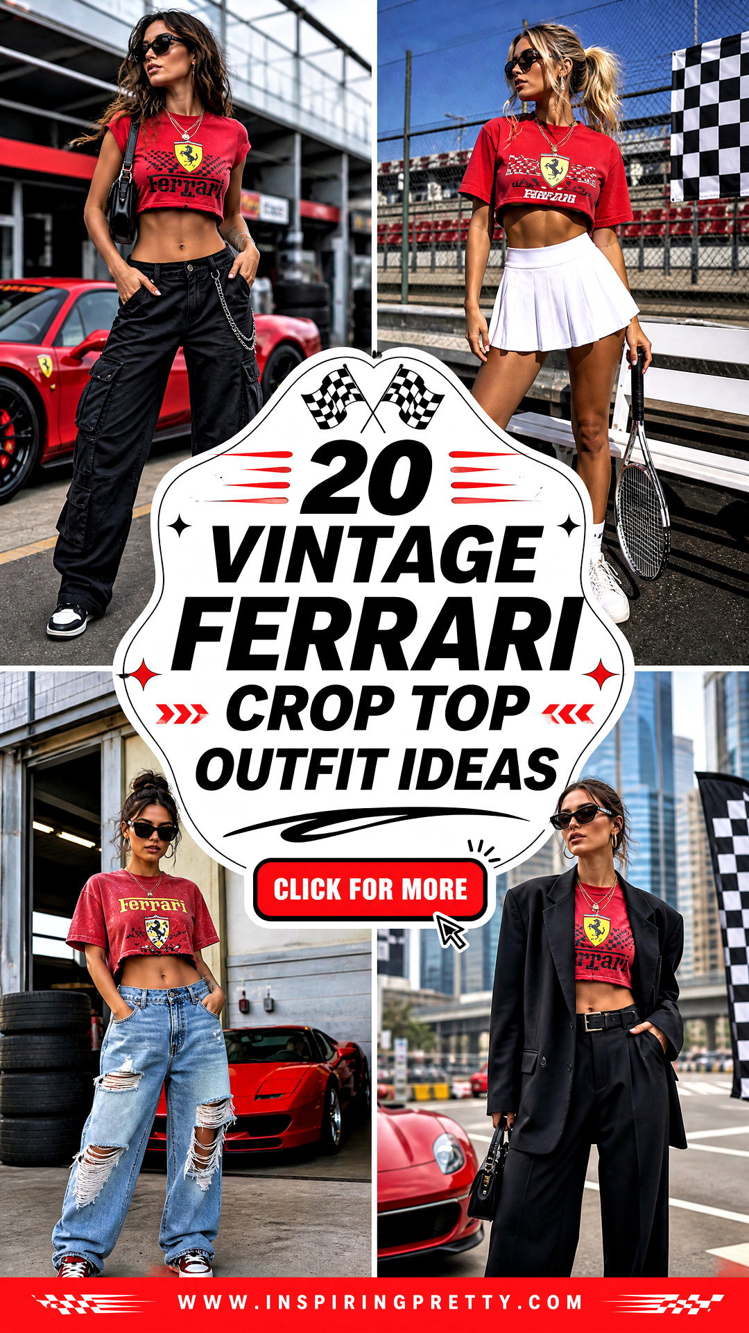 20 Vintage Ferrari Crop Top Outfit Ideas for Racing Fans - 20 Vintage Ferrari Crop Top Outfit Ideas for Racing Fans