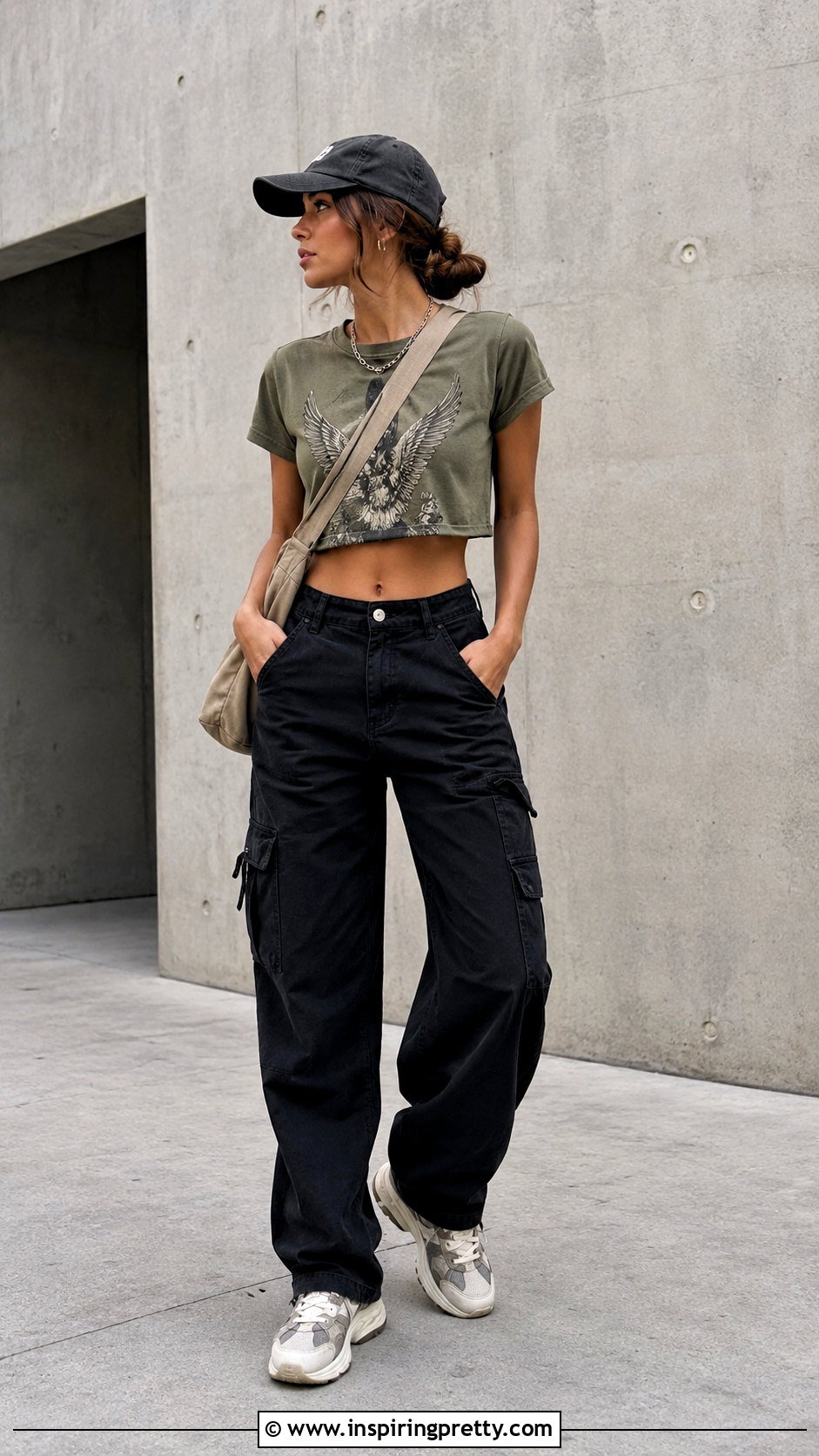 Vintage Graphic Crop Top With Cargo Pants - 20 Vintage Graphic Crop Tops outfit ideas