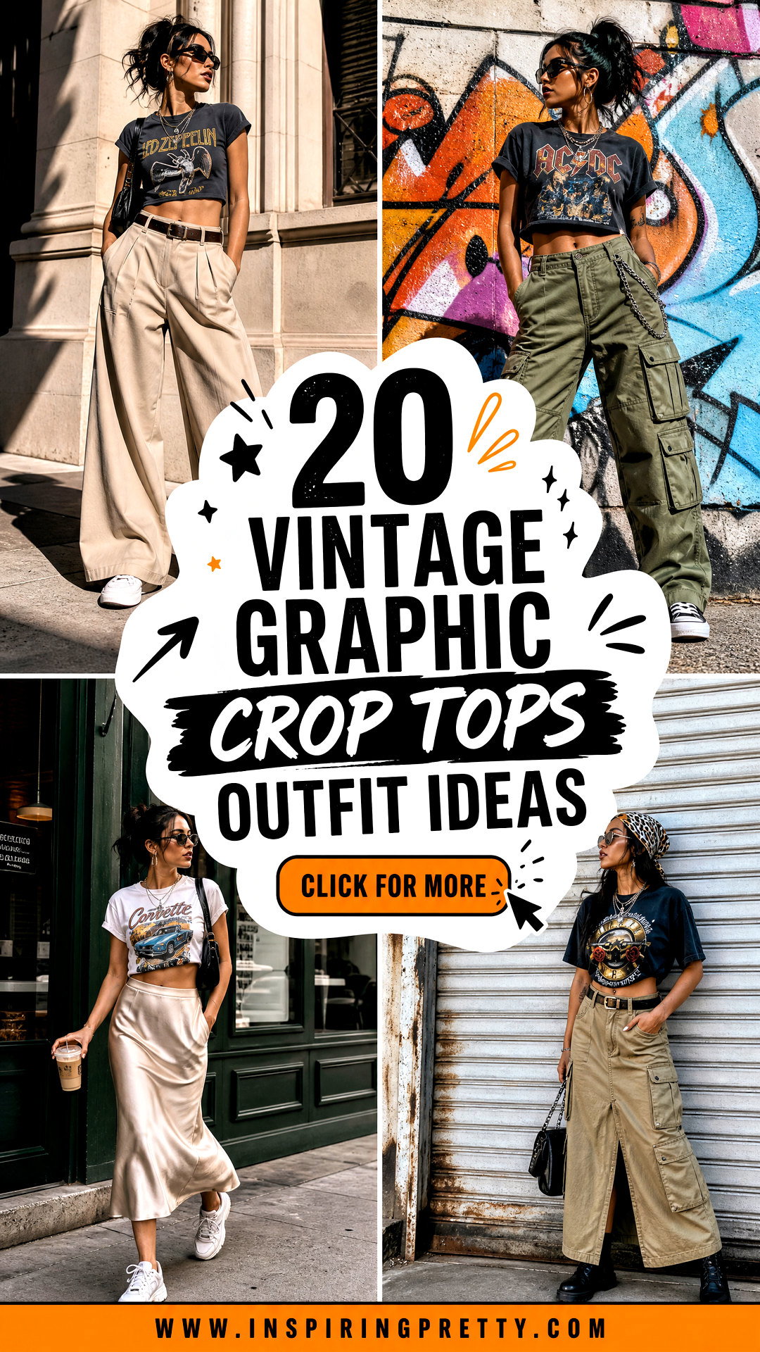 20 Vintage Graphic Crop Tops Outfit Ideas for Cool Streetwear - 20 Vintage Graphic Crop Tops Outfit Ideas for Cool Streetwear