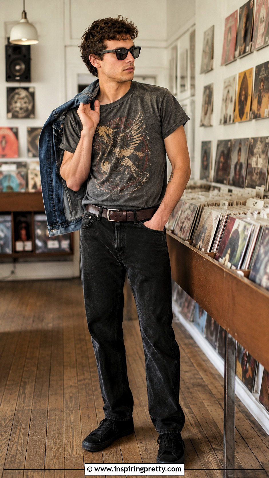Vintage Graphic Tee With Black Jeans Outfit - 25 graphic tops men