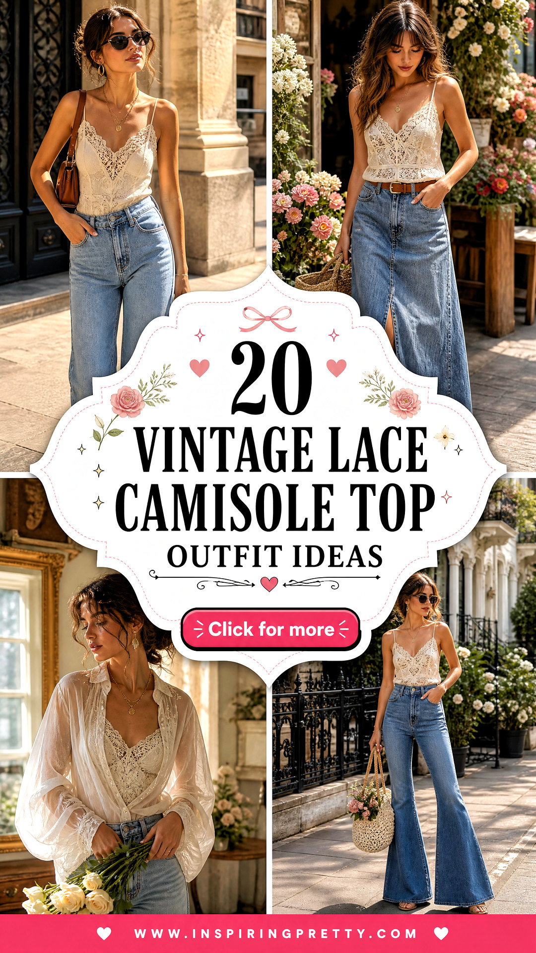 20 Vintage Lace Camisole Top Outfit Ideas for Romantic Looks - 20 Vintage Lace Camisole Top Outfit Ideas for Romantic Looks