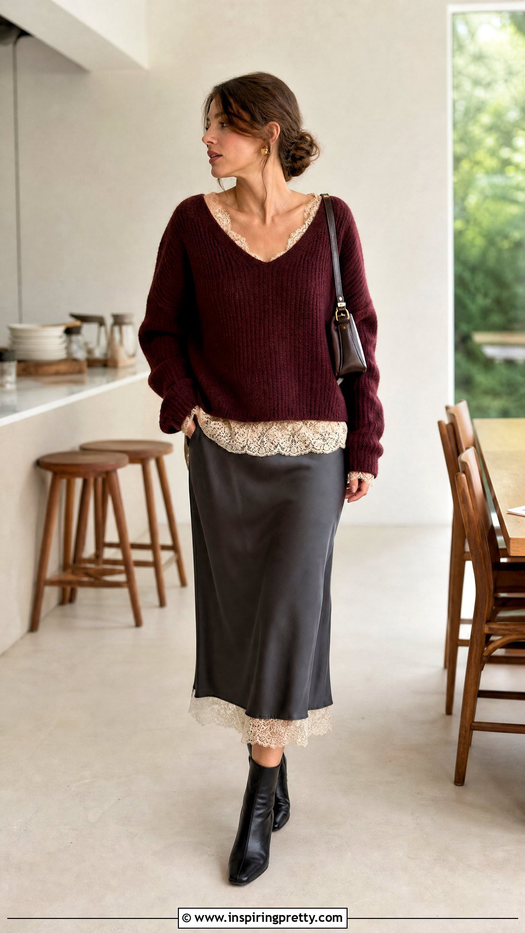 Vintage Lace Camisole Top Under A Knit Sweater - 20 vintage lace camisole top outfit ideas