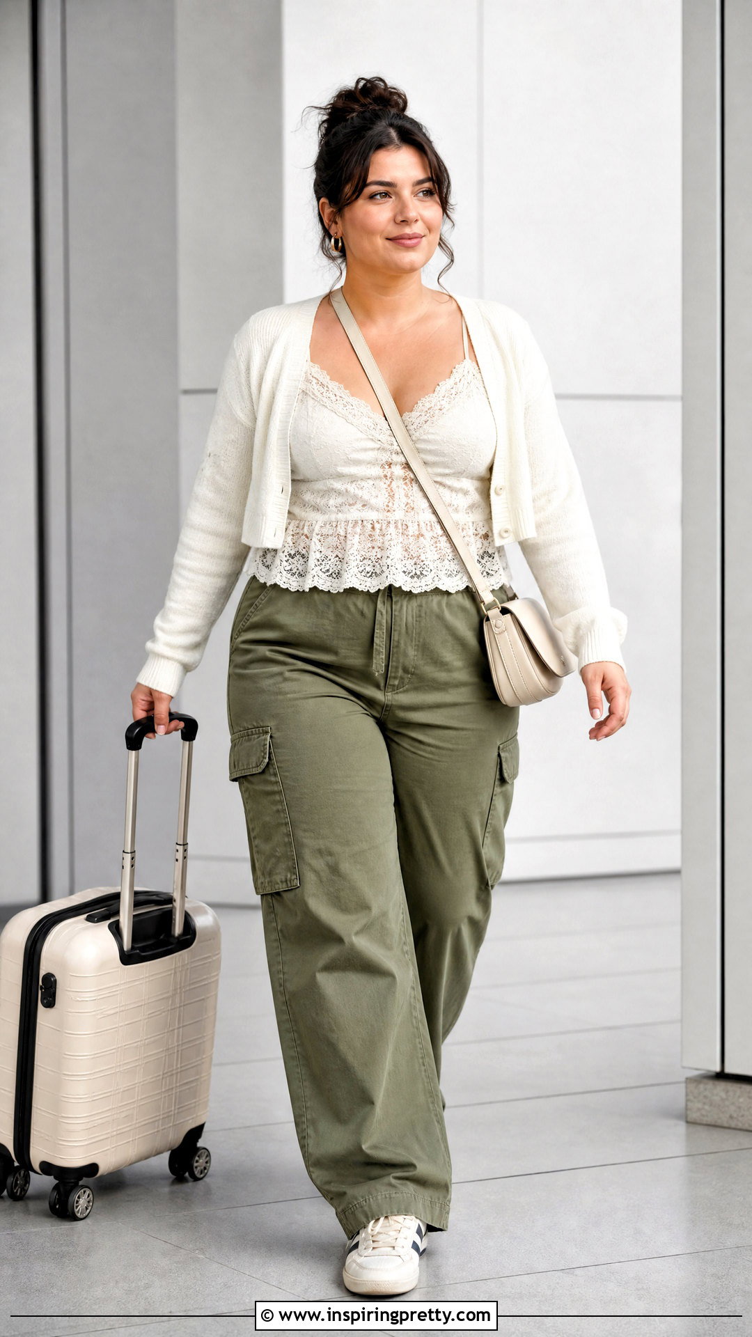 Vintage Lace Camisole Top With Cargo Pants - 20 vintage lace camisole top outfit ideas
