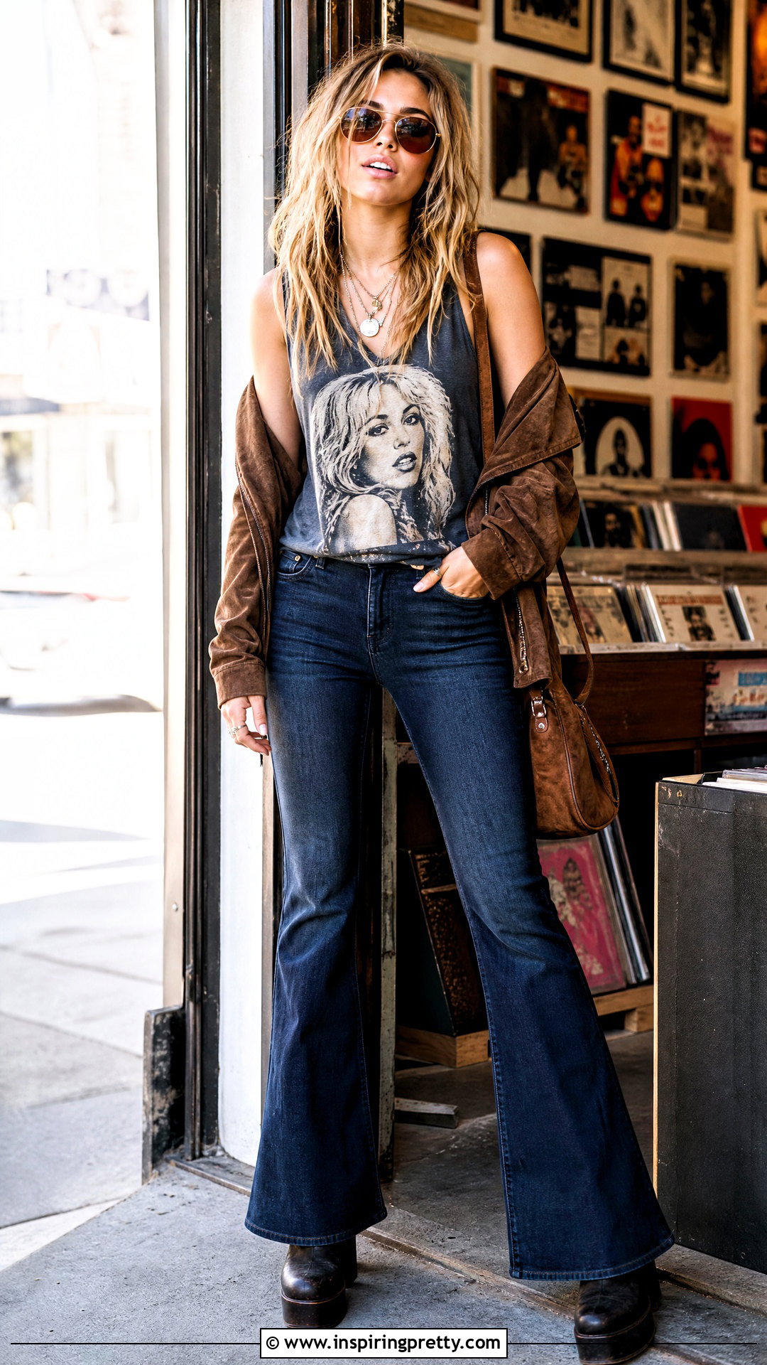 Vintage Miley Cyrus Tank Top With Flared Jeans - 20 Miley Cyrus Tank Tops