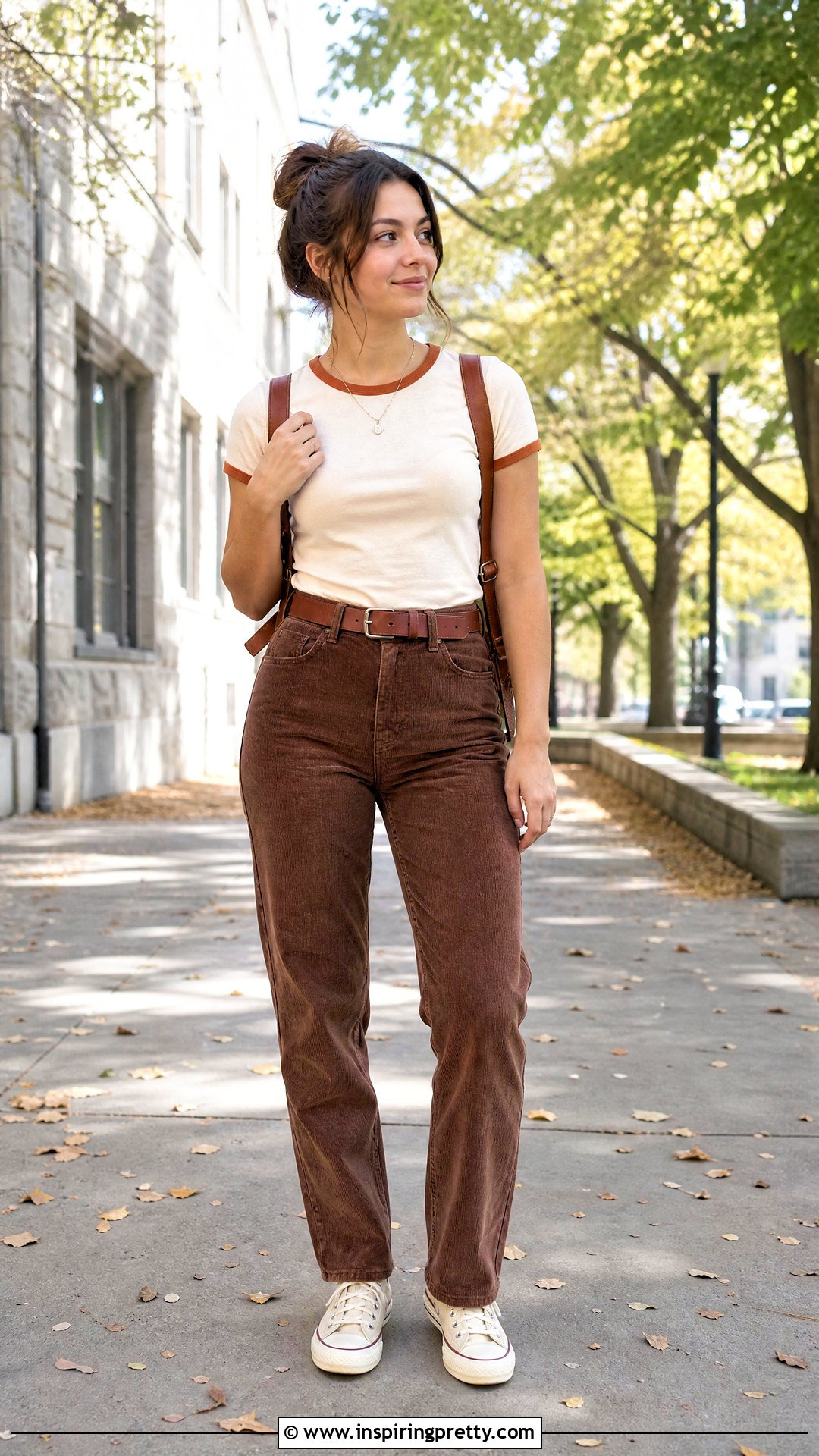 Vintage Ringer Tee With Corduroy Pants - 50 aesthetic tops vintage ideas