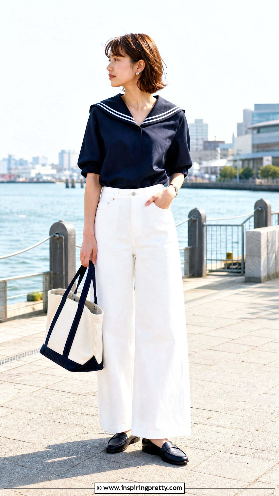 Vintage Sailor Collar Top Outfit - 50 vintage tops outfit ideas
