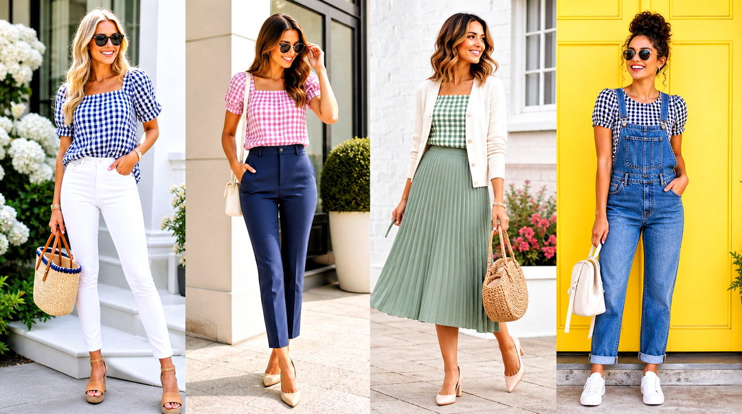 20 Vintage Style Gingham Top Outfit Ideas for Retro Fans