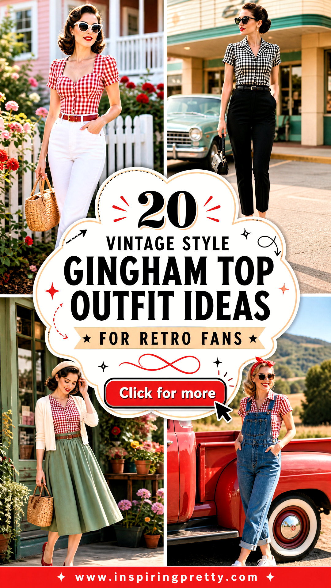 20 Vintage Style Gingham Top Outfit Ideas for Retro Fans - 20 Vintage Style Gingham Top Outfit Ideas for Retro Fans