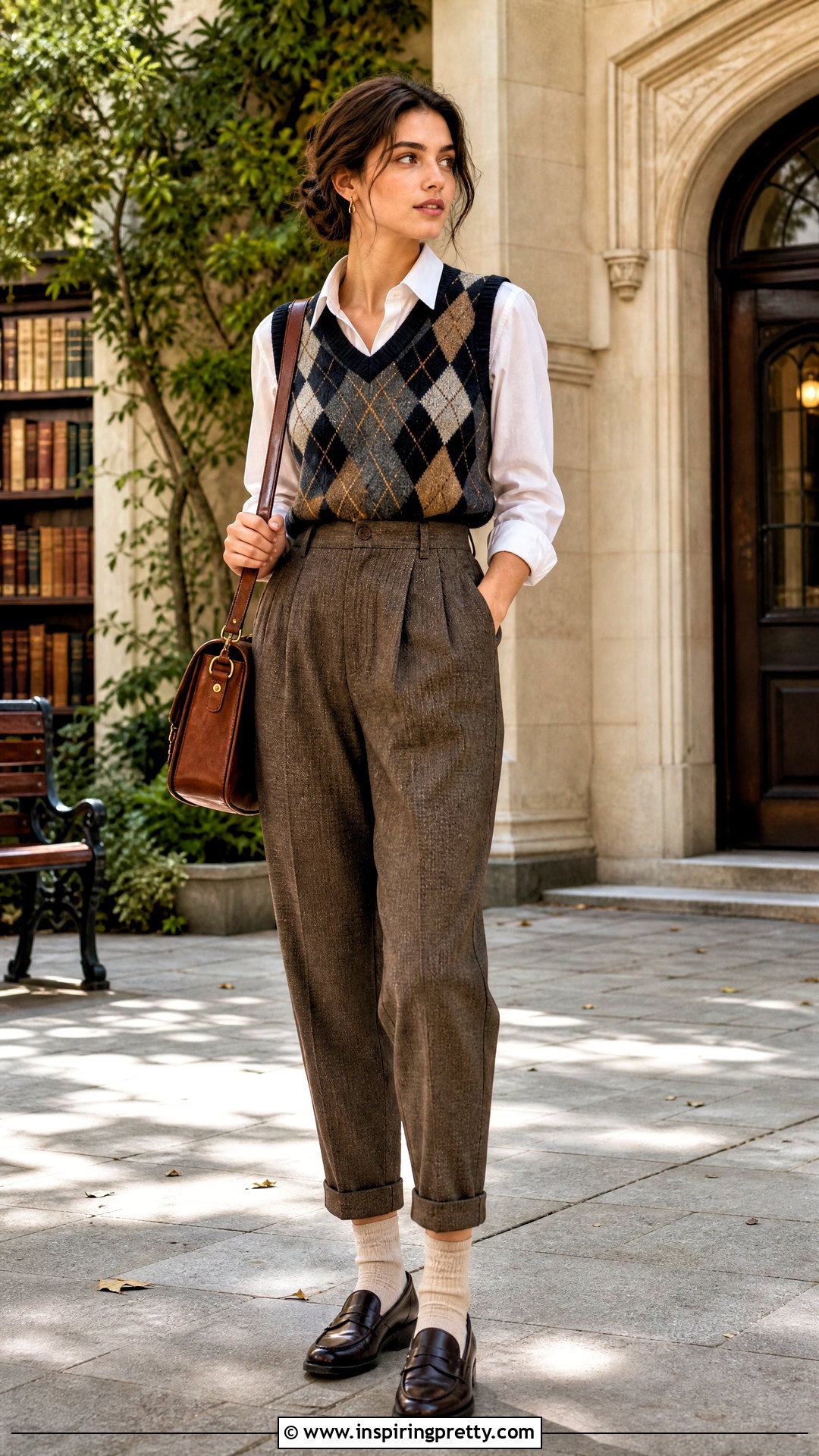 Vintage Sweater Vest Outfit - 50 vintage tops outfit ideas