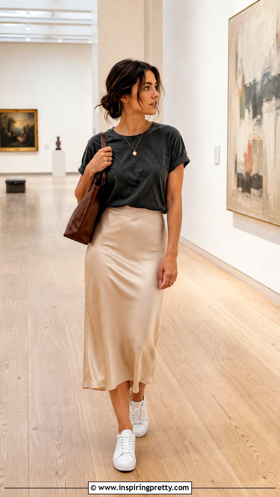 Vintage T Shirt With Midi Skirt - 50 simple tops for women