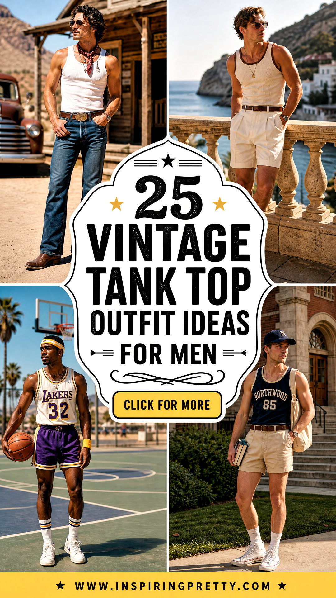 25 Vintage Tank Top Outfit Men Can Wear for Retro Style - 25 Vintage Tank Top Outfit Men Can Wear for Retro Style