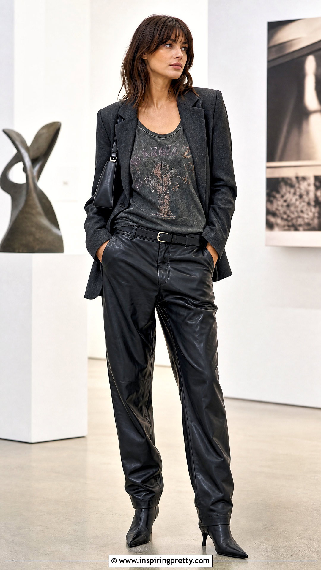 Vintage Tank Top With Leather Pants - How To Style Vintage Tank Tops (20 Ways)
