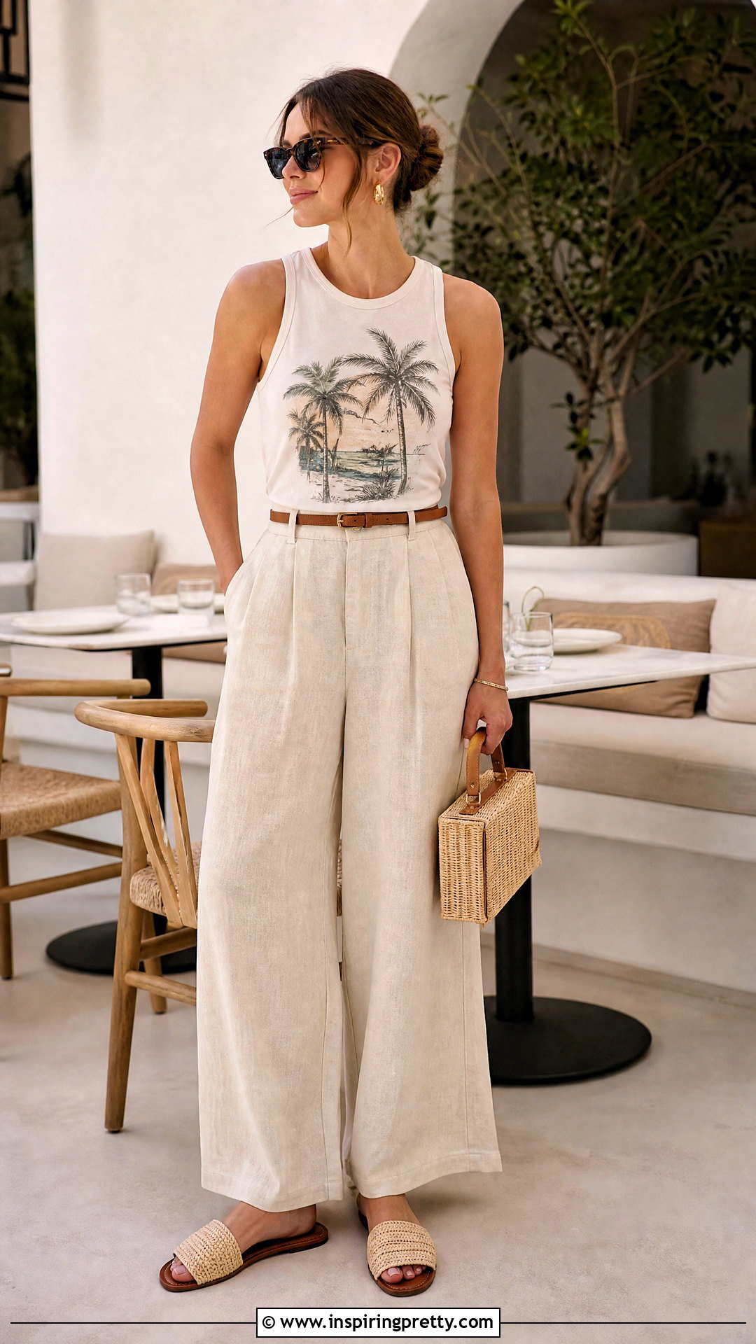 Vintage Tank Top With Linen Pants - How To Style Vintage Tank Tops (20 Ways)