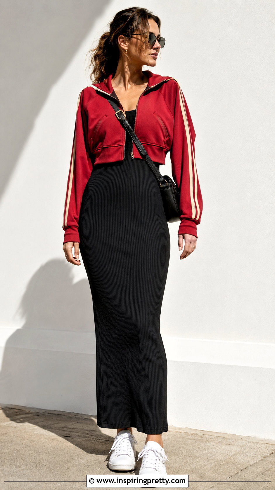 Vintage Tracksuit Top Over A Maxi Dress - 20 vintage tracksuit top outfit ideas