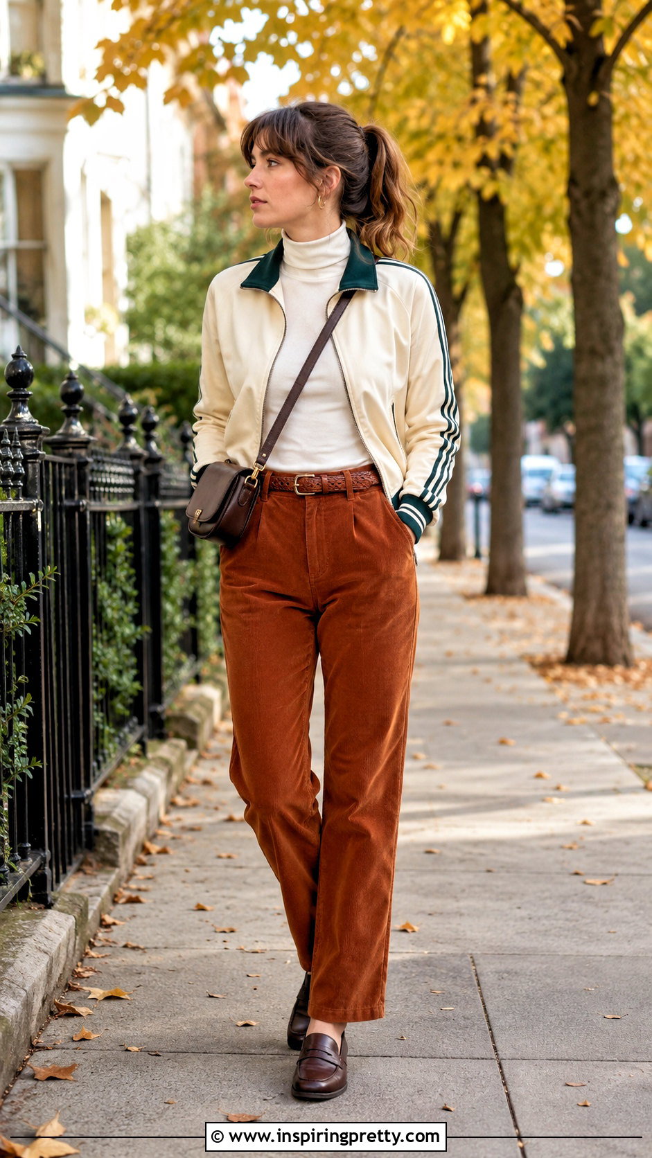 Vintage Tracksuit Top With Corduroy Trousers - 20 vintage tracksuit top outfit ideas